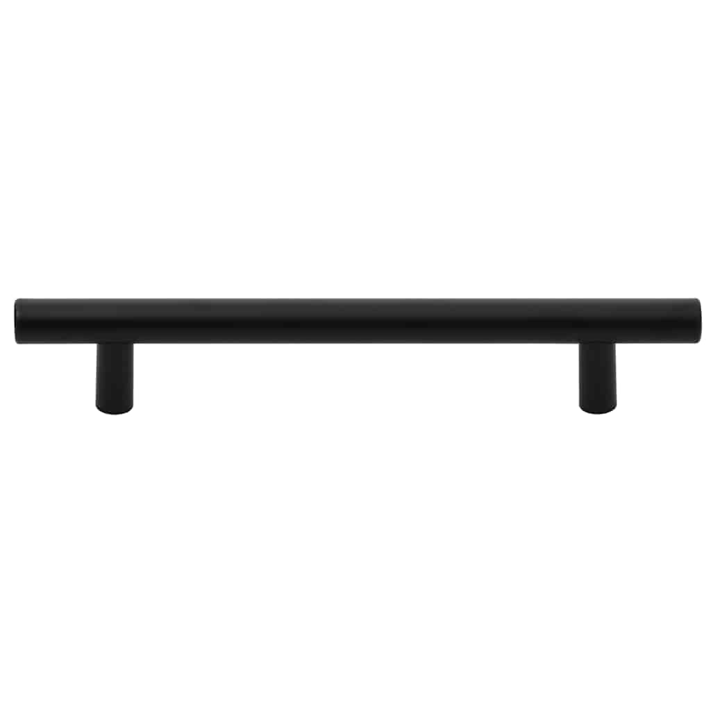 Cabinet Handles 10 pcs Black 128 mm Stainless Steel