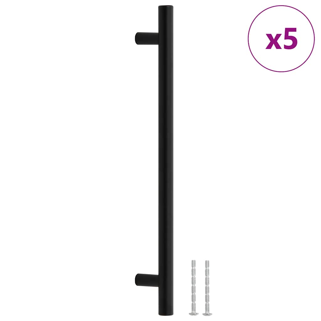 Cabinet Handles 5 pcs Black 192 mm Stainless Steel