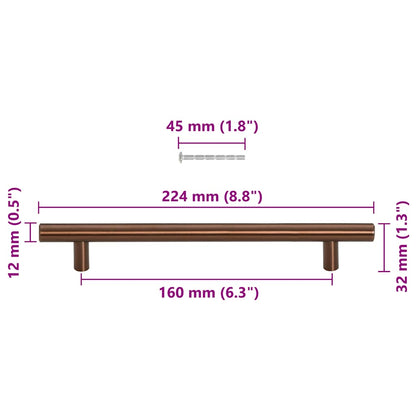 Cabinet Handles 10 pcs Bronze 160 mm Stainless Steel