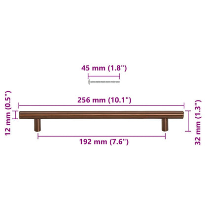 Cabinet Handles 5 pcs Bronze 192 mm Stainless Steel