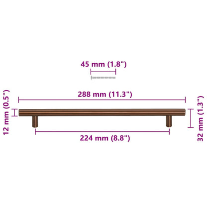 Cabinet Handles 5 pcs Bronze 224 mm Stainless Steel
