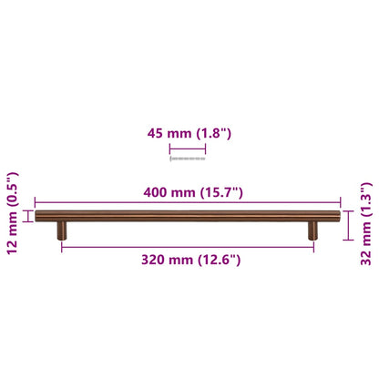 Cabinet Handles 5 pcs Bronze 320 mm Stainless Steel