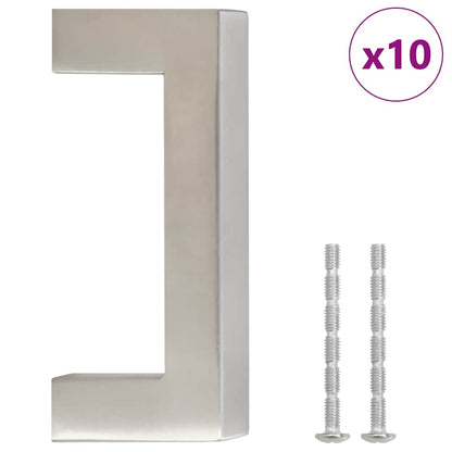 Cabinet Handles 10 pcs Silver 64 mm Stainless Steel