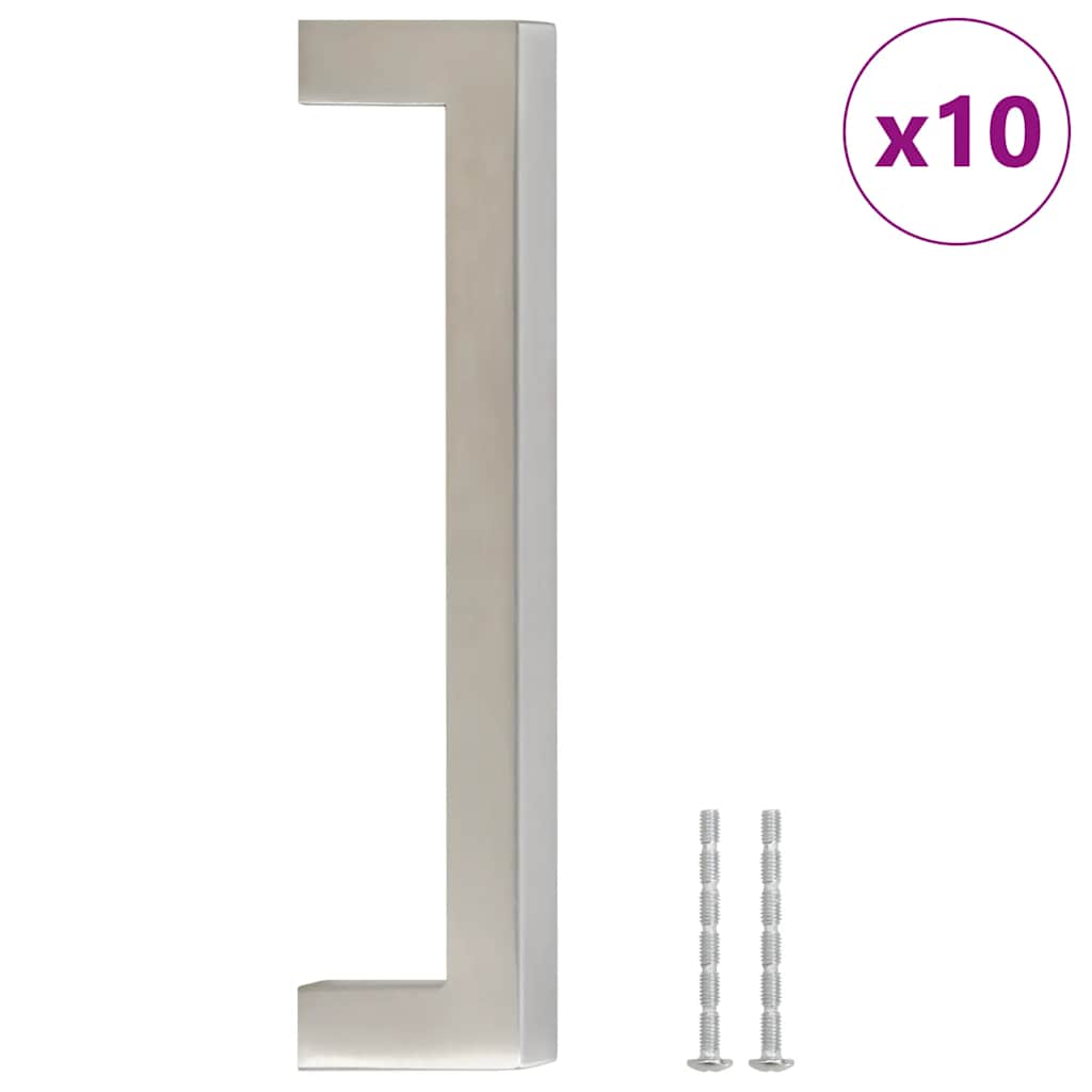 Cabinet Handles 10 pcs Silver 128 mm Stainless Steel