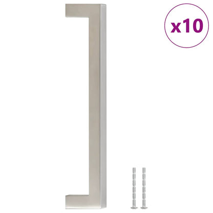 Cabinet Handles 10 pcs Silver 160 mm Stainless Steel