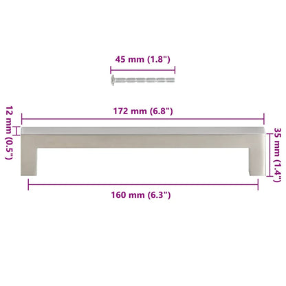 Cabinet Handles 10 pcs Silver 160 mm Stainless Steel