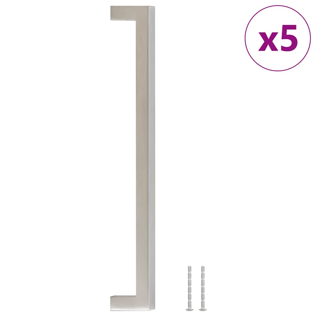 Cabinet Handles 5 pcs Silver 224 mm Stainless Steel