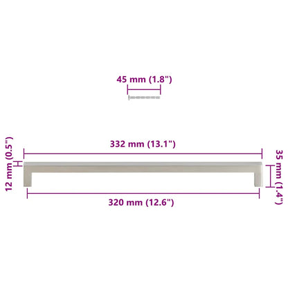 Cabinet Handles 5 pcs Silver 320 mm Stainless Steel