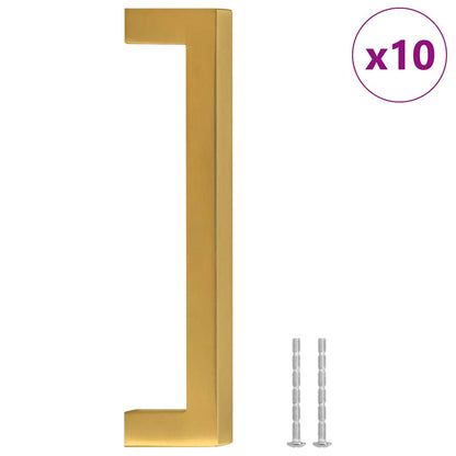 Cabinet Handles 10 pcs Gold 128 mm Stainless Steel
