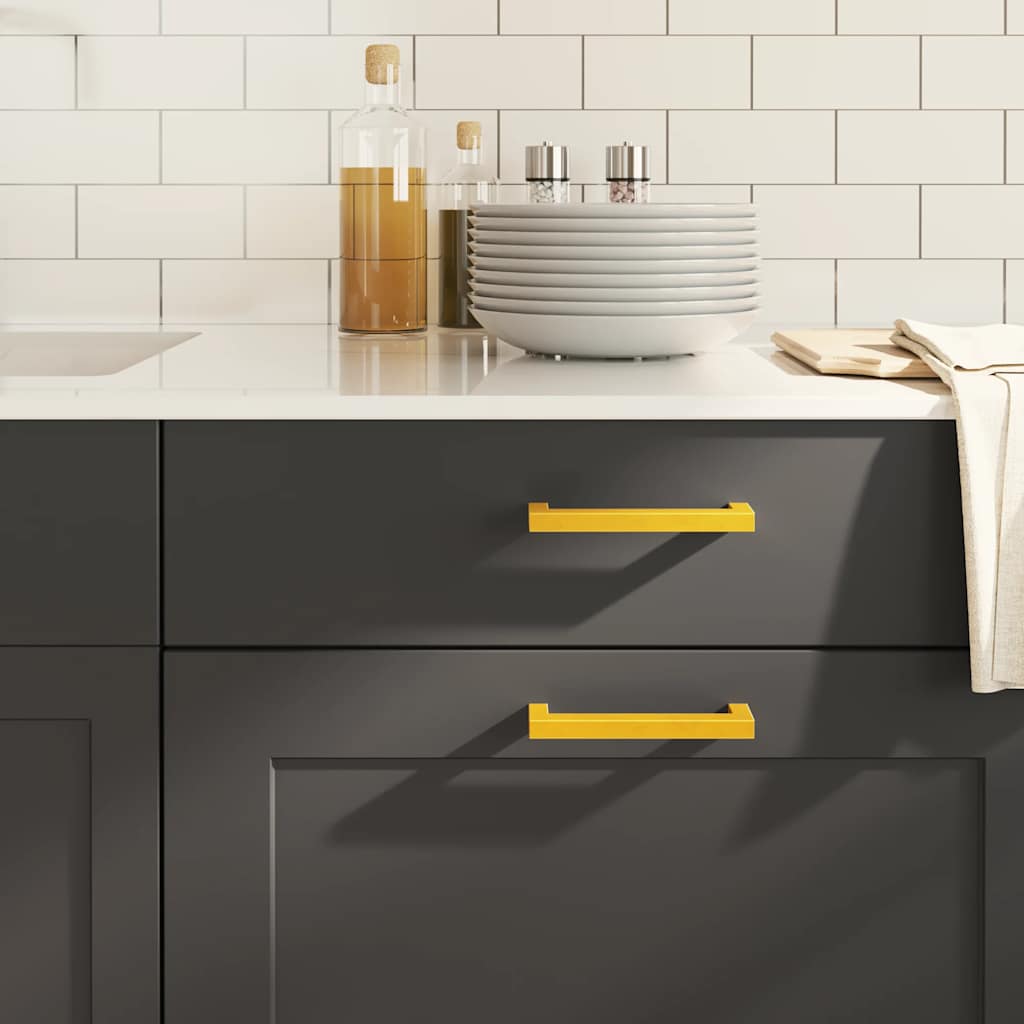 Cabinet Handles 10 pcs Gold 128 mm Stainless Steel