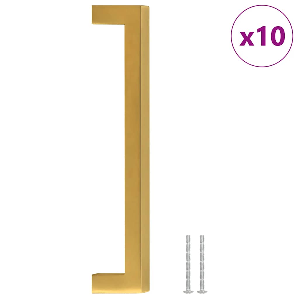 Cabinet Handles 10 pcs Gold 160 mm Stainless Steel