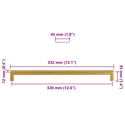 Cabinet Handles 5 pcs Gold 320 mm Stainless Steel