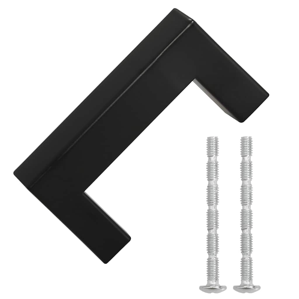 Cabinet Handles 10 pcs Black 64 mm Stainless Steel