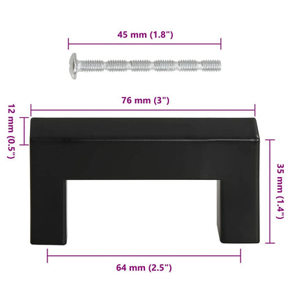 Cabinet Handles 10 pcs Black 64 mm Stainless Steel