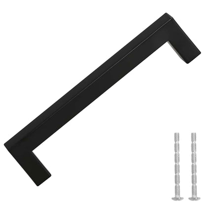 Cabinet Handles 10 pcs Black 128 mm Stainless Steel