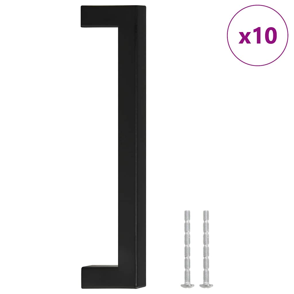 Cabinet Handles 10 pcs Black 160 mm Stainless Steel