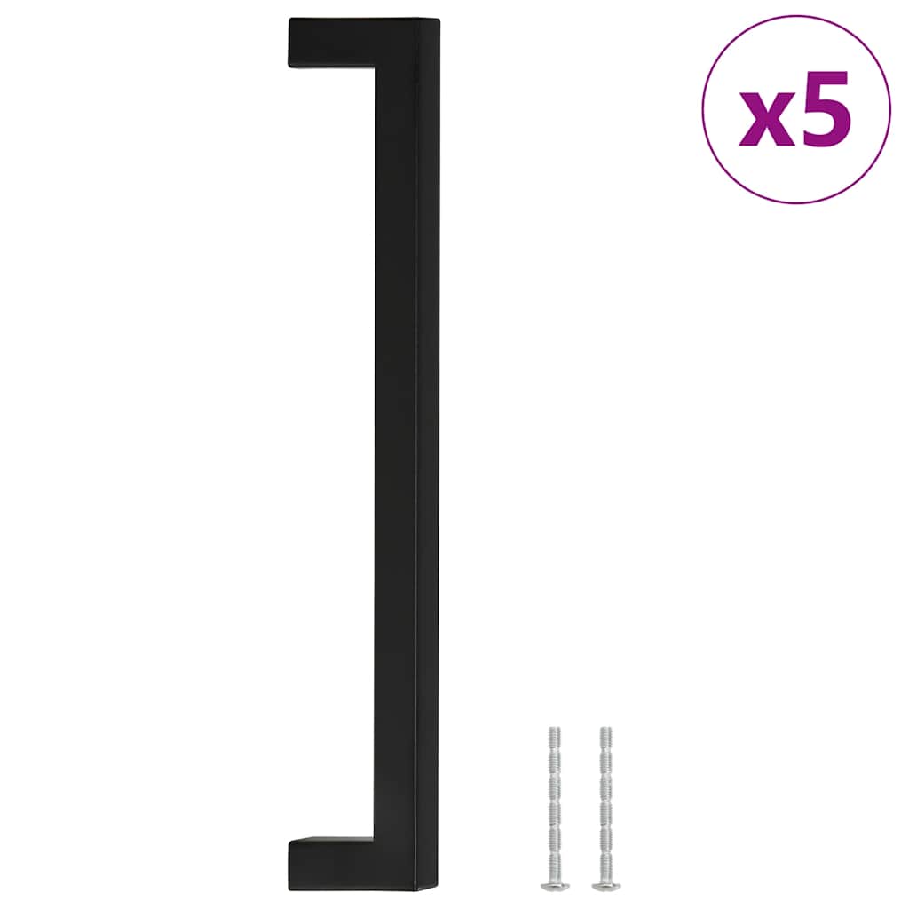 Cabinet Handles 5 pcs Black 224 mm Stainless Steel