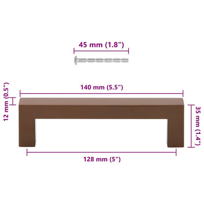 Cabinet Handles 10 pcs Bronze 128 mm Stainless Steel