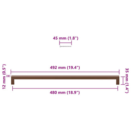 Cabinet Handles 5 pcs Bronze 480 mm Stainless Steel