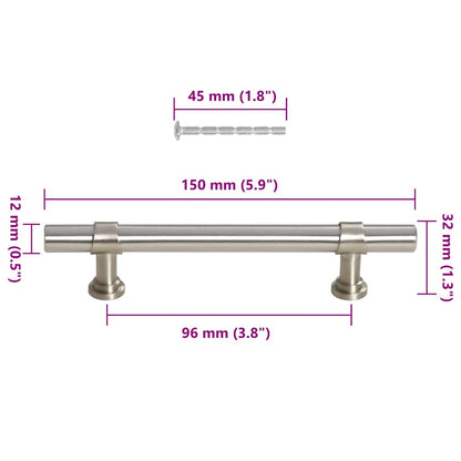 Cabinet Handles 10 pcs Silver 96 mm Stainless Steel