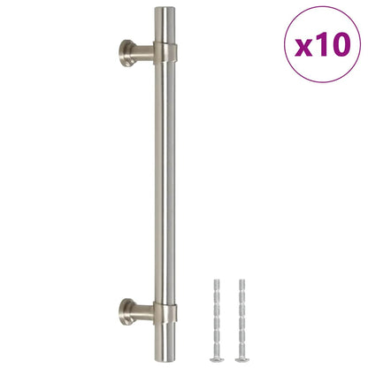 Cabinet Handles 10 pcs Silver 128 mm Stainless Steel