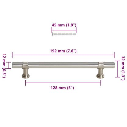 Cabinet Handles 10 pcs Silver 128 mm Stainless Steel