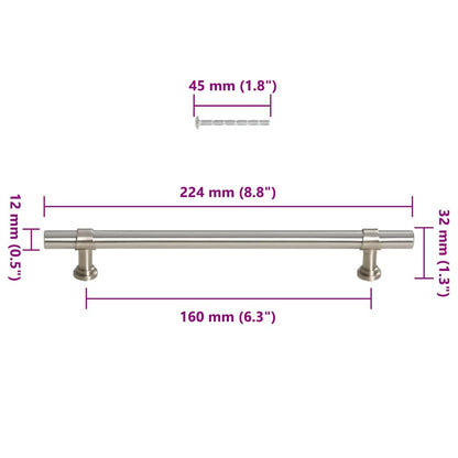 Cabinet Handles 10 pcs Silver 160 mm Stainless Steel