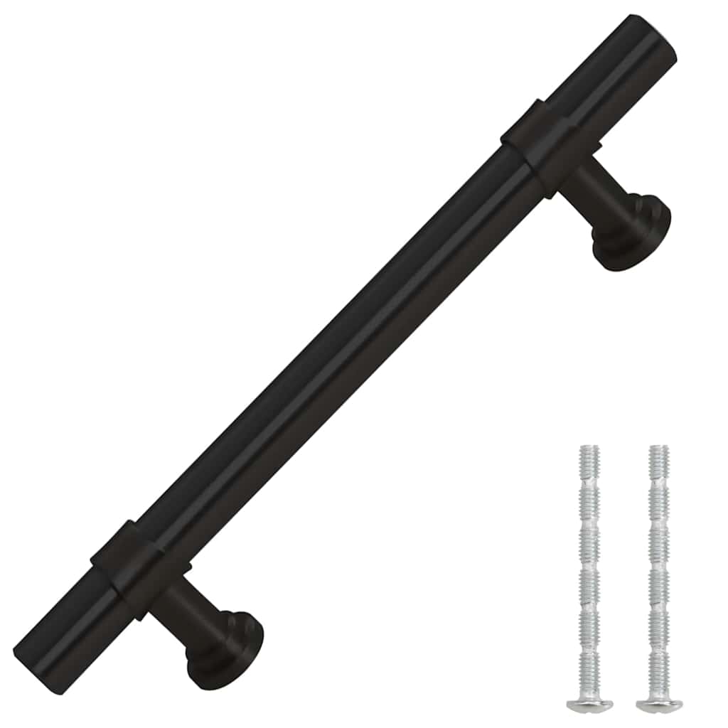 Cabinet Handles 10 pcs Black 96 mm Stainless Steel