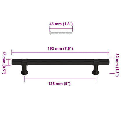 Cabinet Handles 10 pcs Black 128 mm Stainless Steel