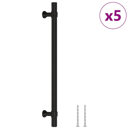 Cabinet Handles 5 pcs Black 192 mm Stainless Steel