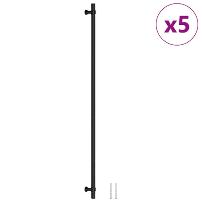 Cabinet Handles 5 pcs Black 480 mm Stainless Steel