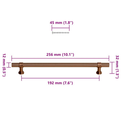 Cabinet Handles 5 pcs Bronze 192 mm Stainless Steel