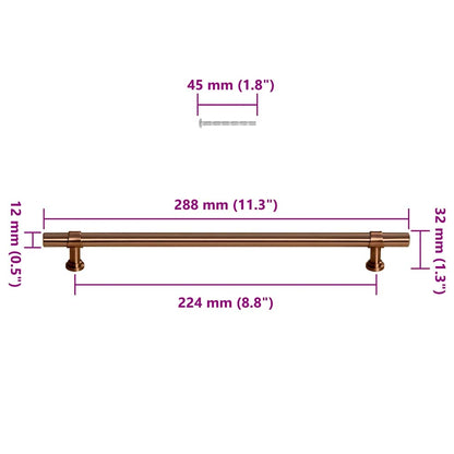 Cabinet Handles 5 pcs Bronze 224 mm Stainless Steel