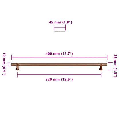 Cabinet Handles 5 pcs Bronze 320 mm Stainless Steel
