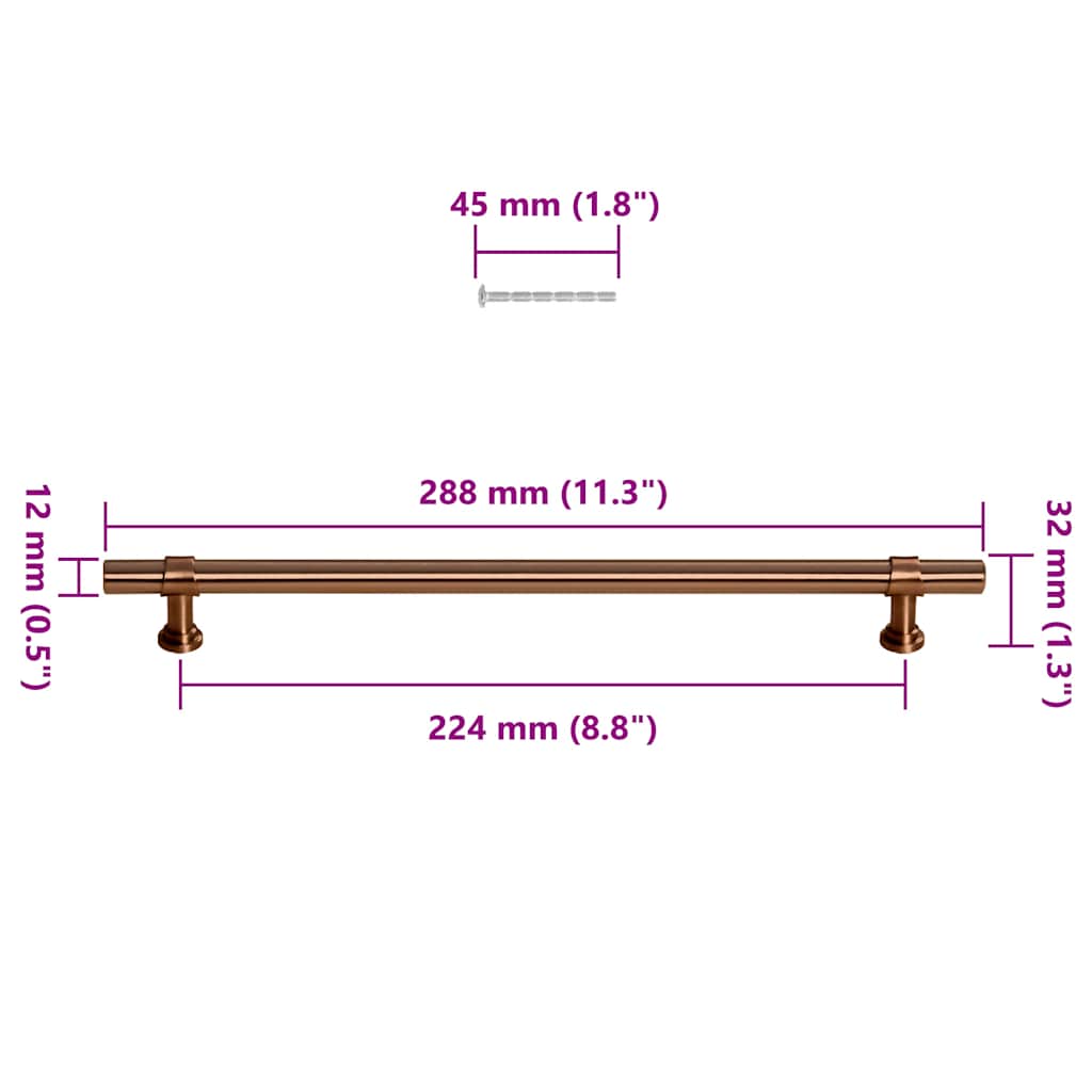 Cabinet Handles 5 pcs Bronze 480 mm Stainless Steel
