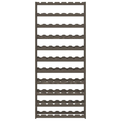 Wine Rack for 77 Bottles Grey Solid Wood Pine