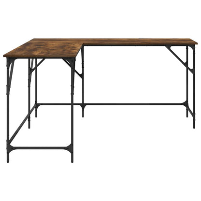 Desk Smoked Oak 149x149x75 cm Engineered Wood