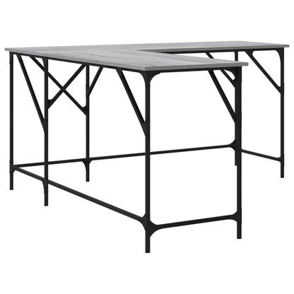 Desk Grey Sonoma 149x149x75 cm Engineered Wood