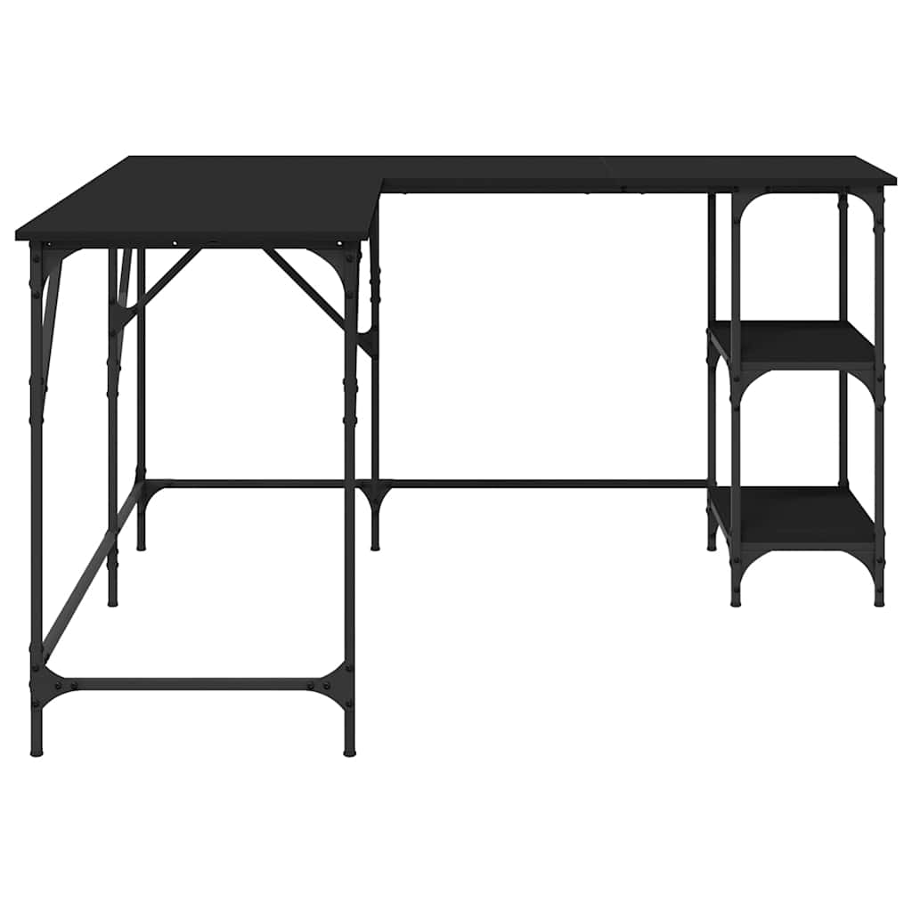 Desk Black 139x139x75 cm Engineered Wood