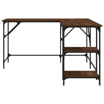 Desk Brown Oak 139x139x75 cm Engineered Wood