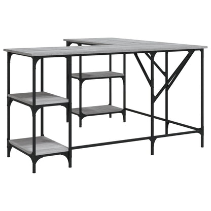 Desk Grey Sonoma 139x139x75 cm Engineered Wood