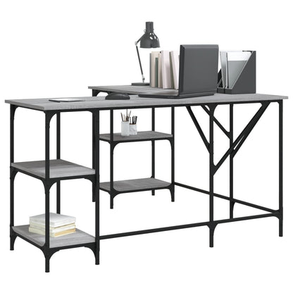 Desk Grey Sonoma 139x139x75 cm Engineered Wood