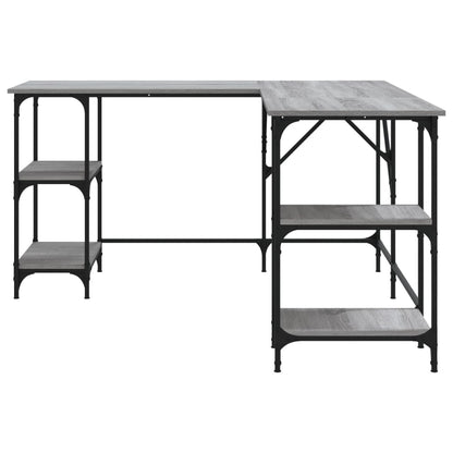 Desk Grey Sonoma 139x139x75 cm Engineered Wood