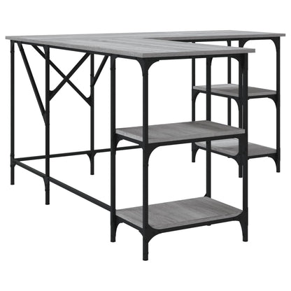 Desk Grey Sonoma 139x139x75 cm Engineered Wood