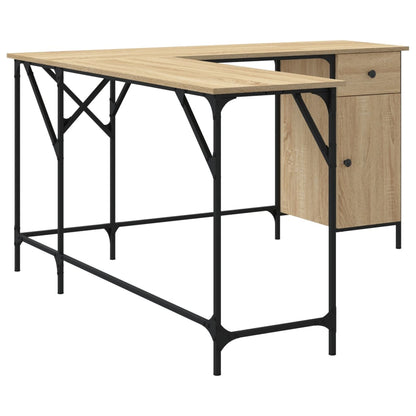 Desk Sonoma Oak 141x141x75 cm Engineered Wood