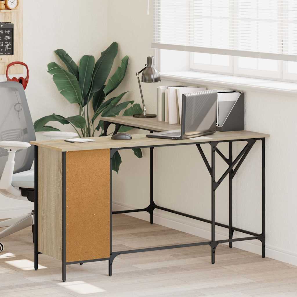 Desk Sonoma Oak 141x141x75 cm Engineered Wood