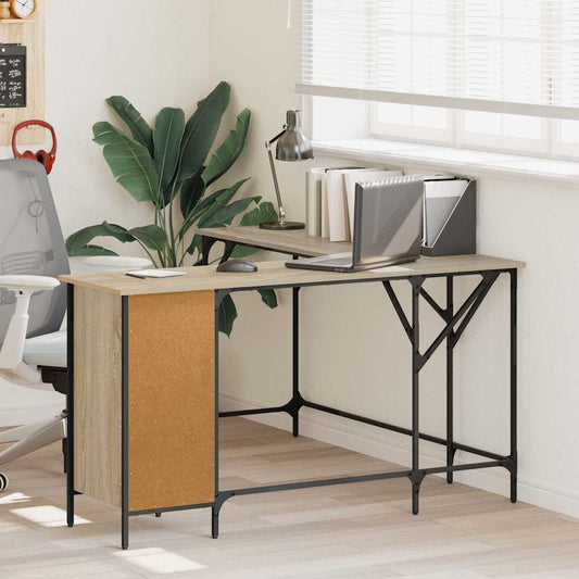 Desk Sonoma Oak 141x141x75 cm Engineered Wood