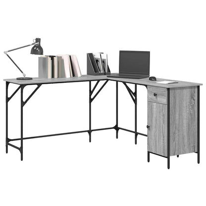 Desk Grey Sonoma 141x141x75 cm Engineered Wood