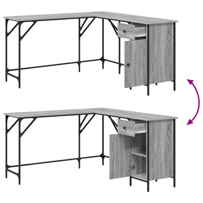 Desk Grey Sonoma 141x141x75 cm Engineered Wood