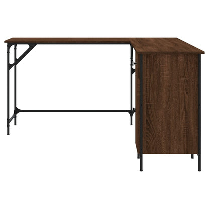 Desk Brown Oak 141x141x75 cm Engineered Wood